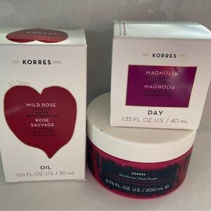 Brand New Full Sized - KORRES - Skincare Bundle Featuring Flowers